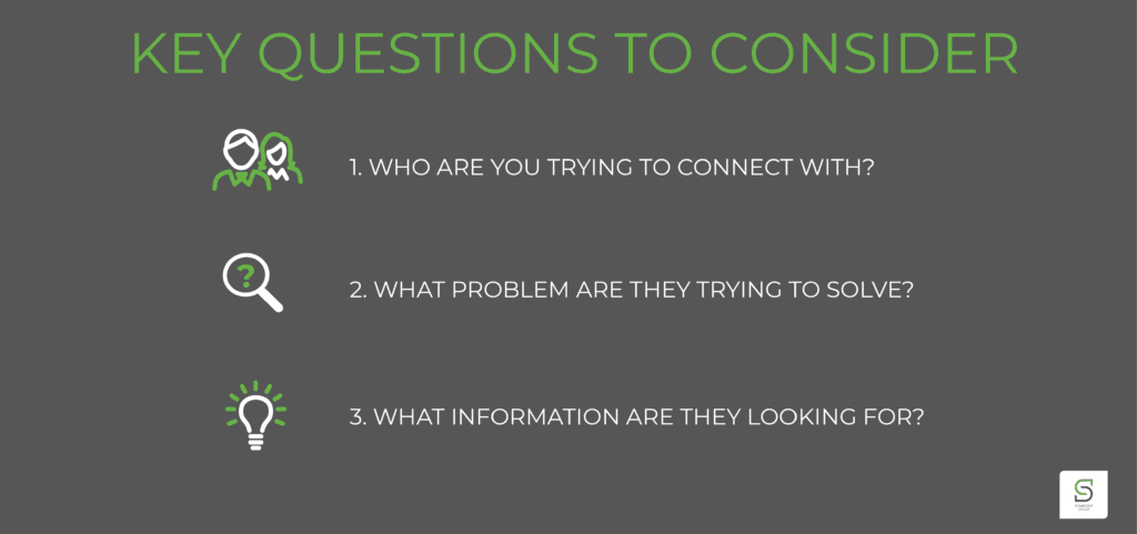 Why are you trying to connect with? What problem are they trying to solve? What information are they looking for?