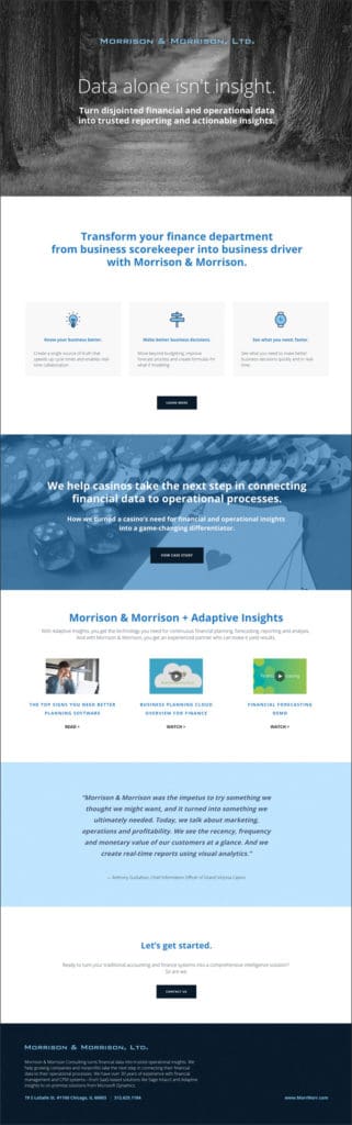 Types of cLanding Page - Morrison & Morrisonontent - landing page